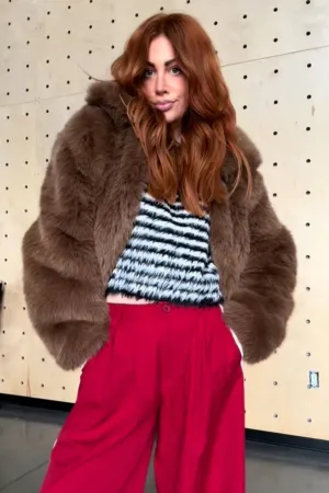 Baby Bear Faux Fur Bomber