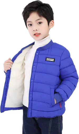Boys' Winter Coat Kids Quilted Puffer Jacket Fleece Lined Down Coat Water-Resistant Lightweight Packable Down Jacket