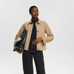 Esprit Boxy Cotton Jacket Beige