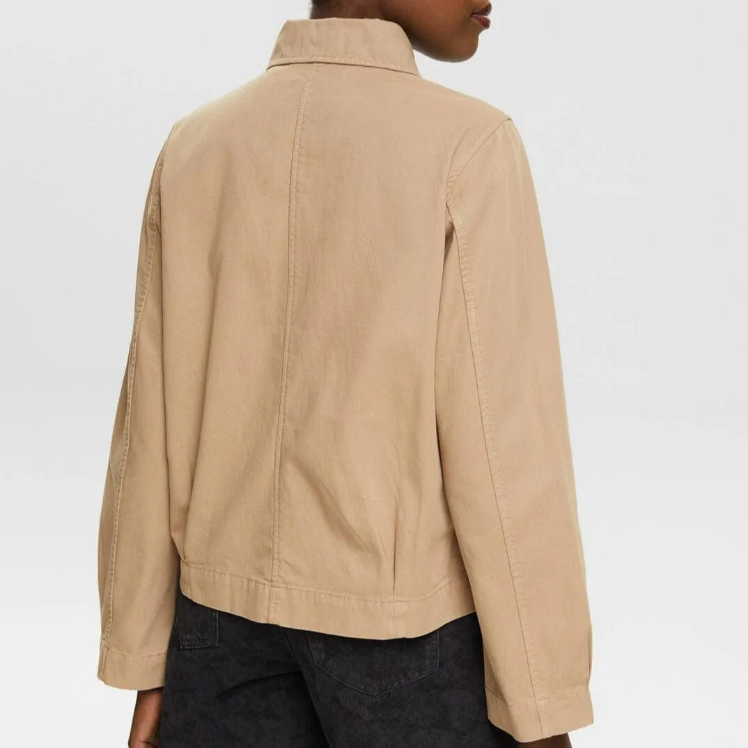 Esprit Boxy Cotton Jacket Beige