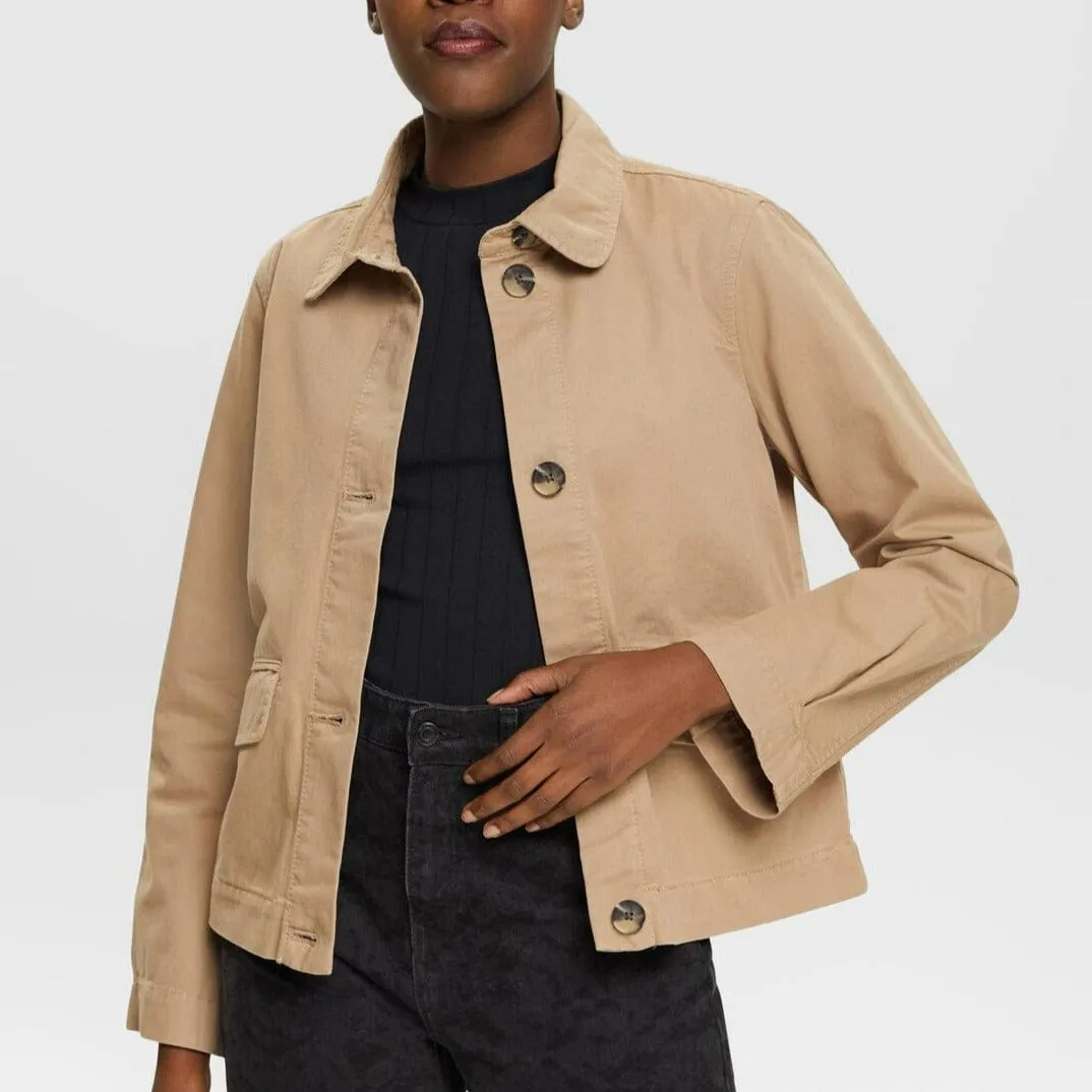 Esprit Boxy Cotton Jacket Beige