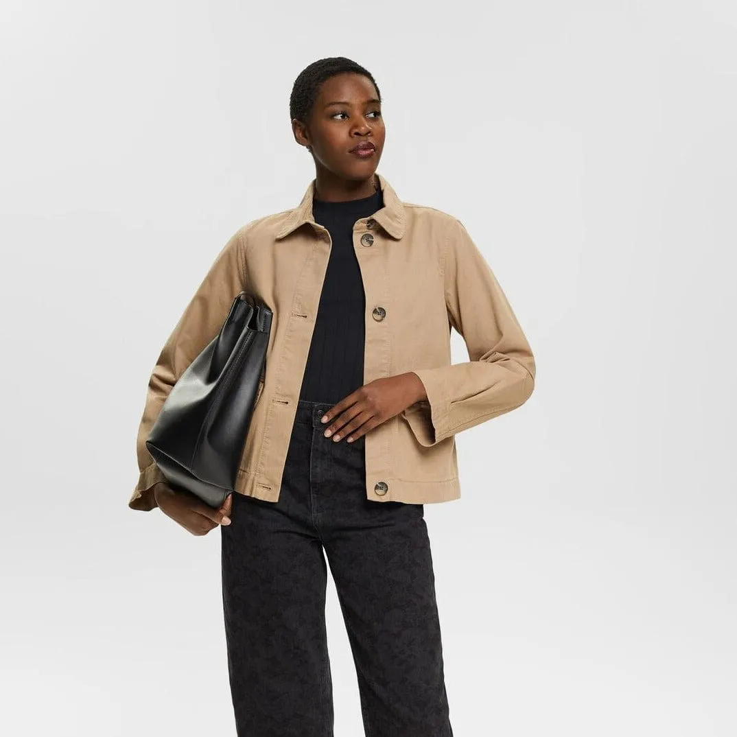 Esprit Boxy Cotton Jacket Beige