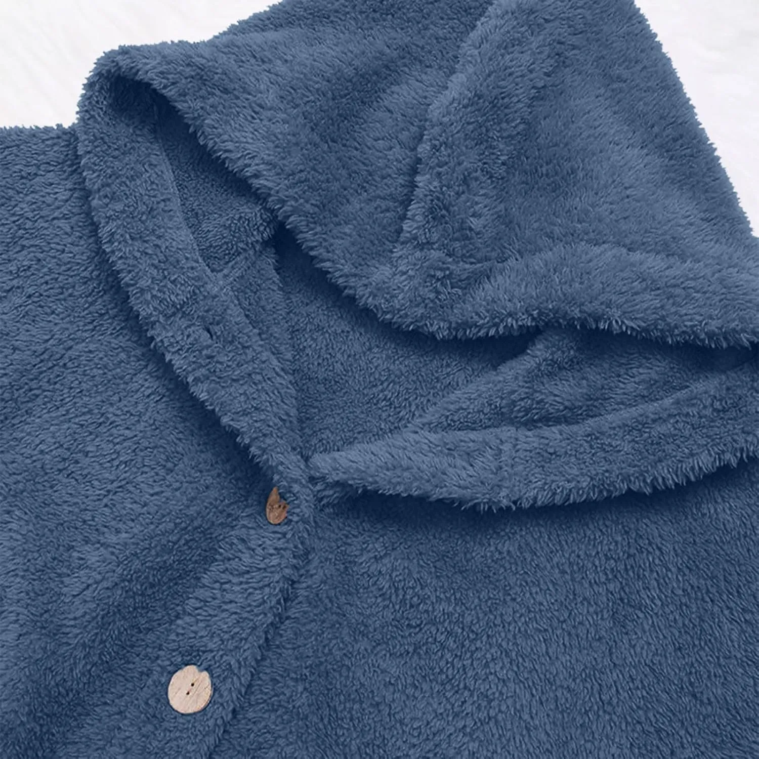 Fleece Jacket Women Button Down Sherpa Jacket Fuzzy Warm Jacket Long Sleeve Hooded Coat Winter Coats for Women