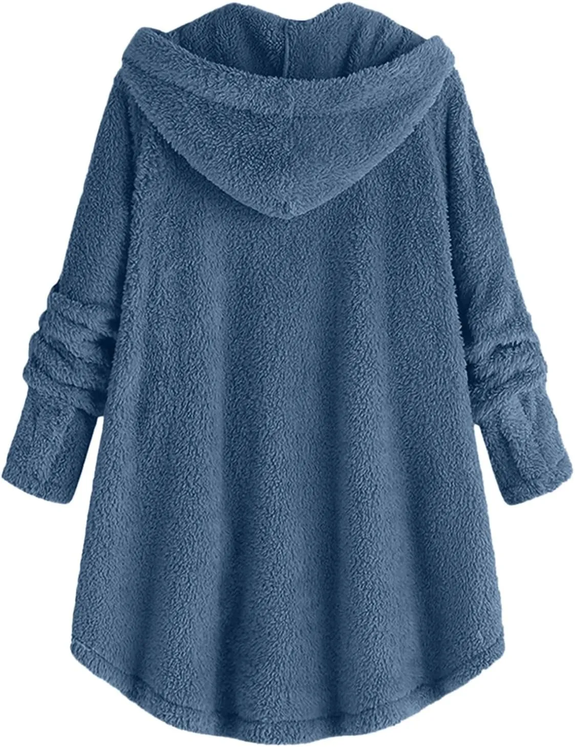 Fleece Jacket Women Button Down Sherpa Jacket Fuzzy Warm Jacket Long Sleeve Hooded Coat Winter Coats for Women