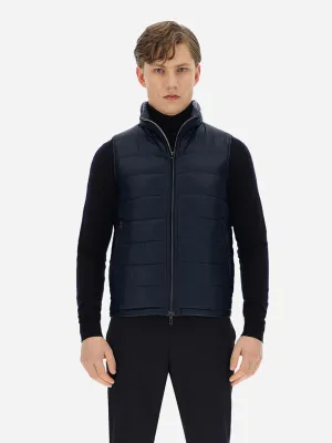 Herno Reversible Nylon Ultralight Waistcoat in Navy/Grey
