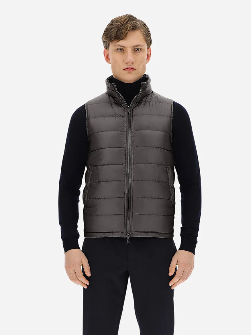 Herno Reversible Nylon Ultralight Waistcoat in Navy/Grey