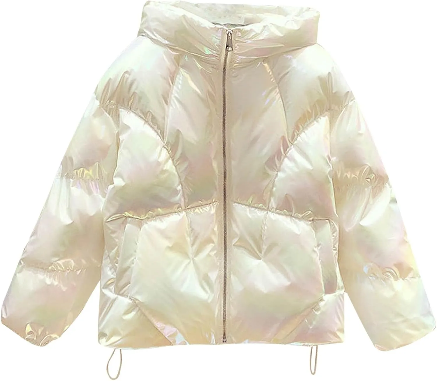 Jackets for Women Zip Up Quilted Puffer Jacket Fleece Lined Parka Oversized Causal Versatile Womens Fashion Hoodie