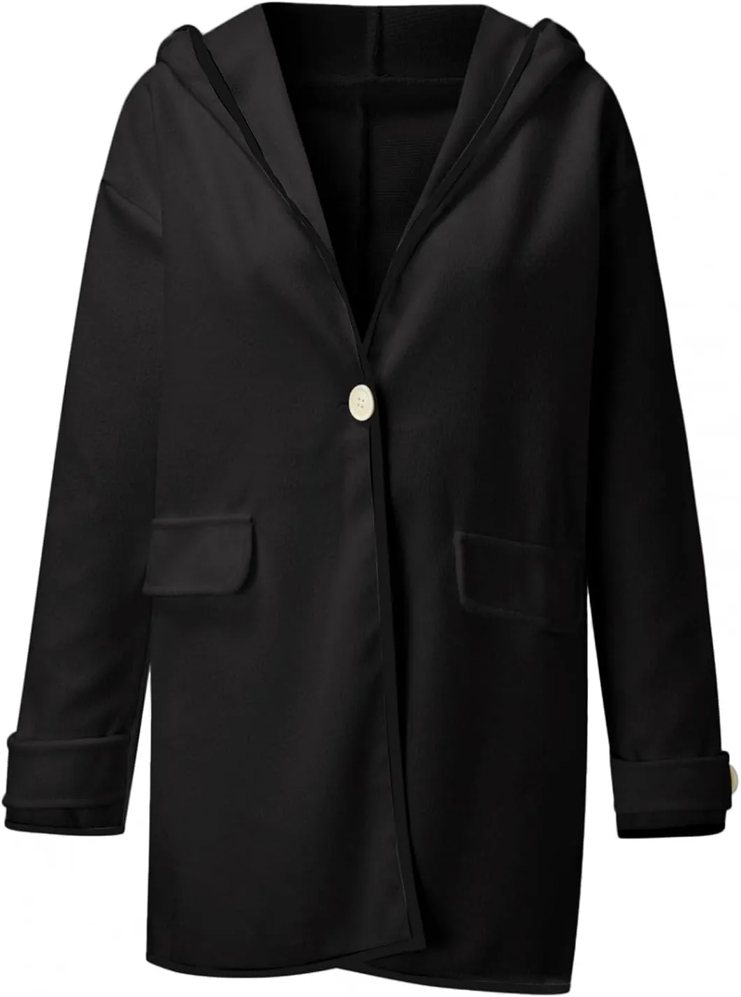 LIXIAO Womens Coat Trench Cardigan Winter Wool Coat Open Front Long Sleeve Jacket Stylish Casual Long Overcoat Outwear