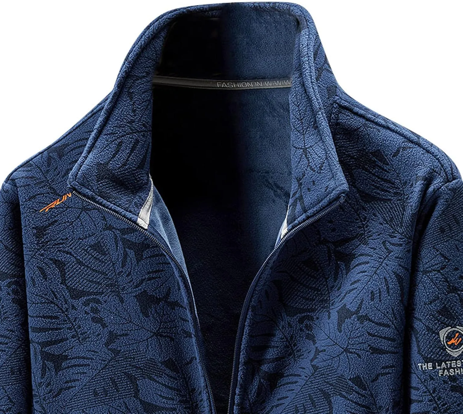 Men Fleece Jacket Winter Warm Lightweight Stand Collar Coat Full Zip Long Sleeve Jackets for Hiking Travel Casual Outwear
