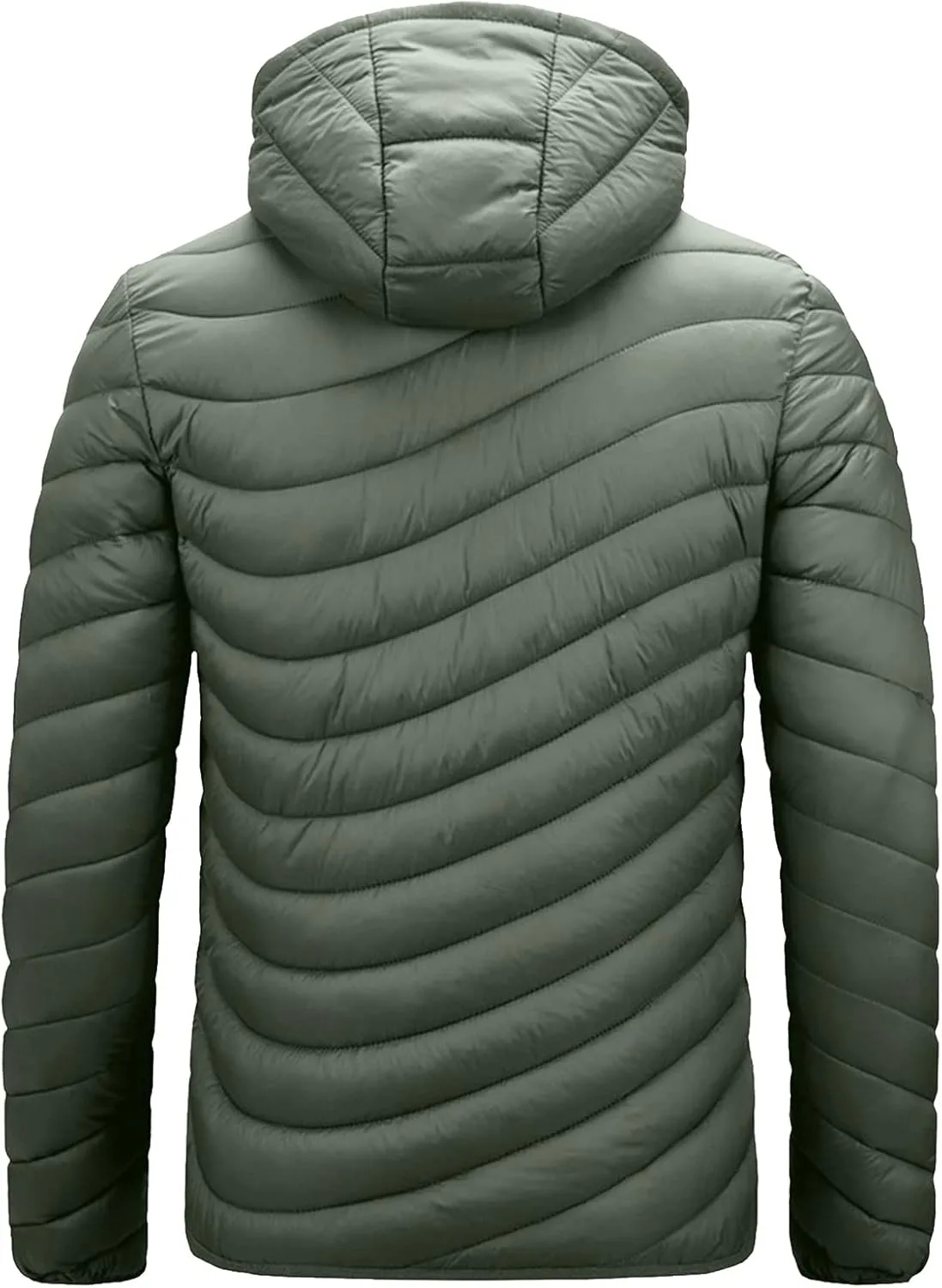 Mens Bubble Puffer Jacket Detachable Hood Warm Puffy Winter Thicken Padded Down Jackets Quilted Coat Windproof Outwear