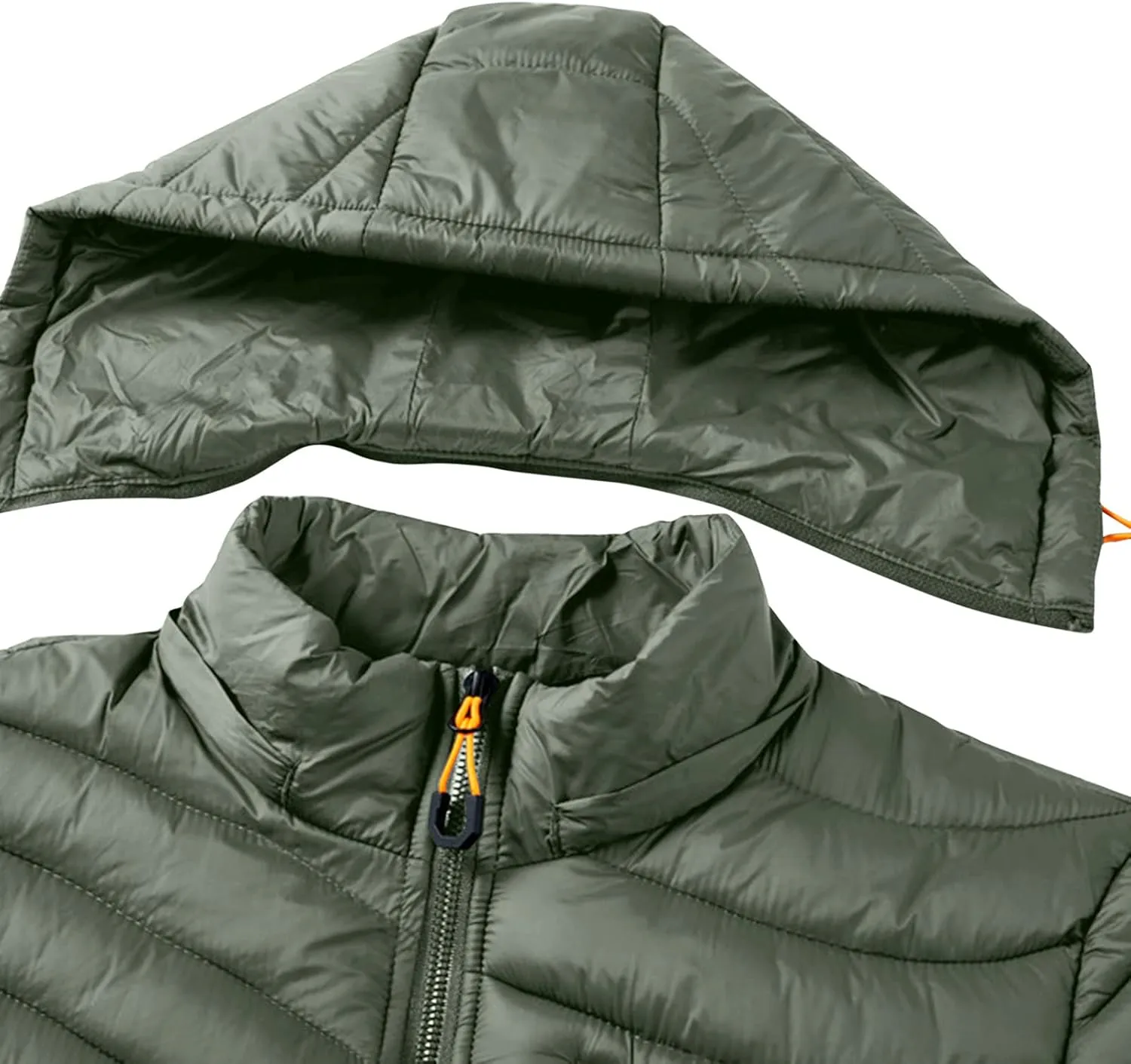 Mens Bubble Puffer Jacket Detachable Hood Warm Puffy Winter Thicken Padded Down Jackets Quilted Coat Windproof Outwear