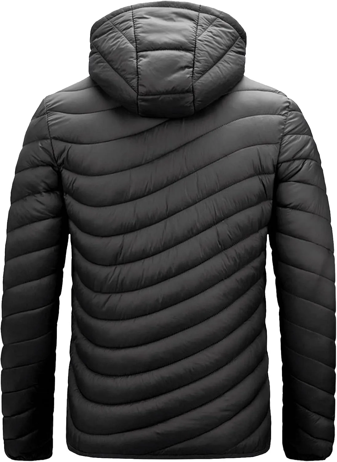 Mens Bubble Puffer Jacket Detachable Hood Warm Puffy Winter Thicken Padded Down Jackets Quilted Coat Windproof Outwear