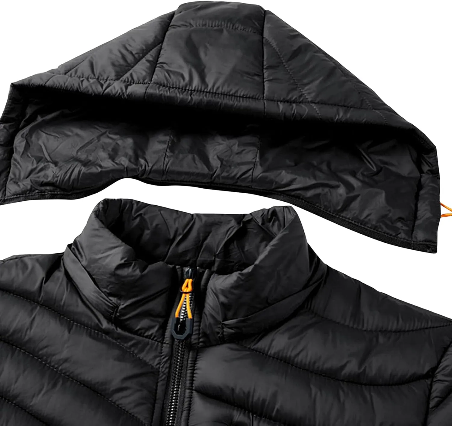 Mens Bubble Puffer Jacket Detachable Hood Warm Puffy Winter Thicken Padded Down Jackets Quilted Coat Windproof Outwear