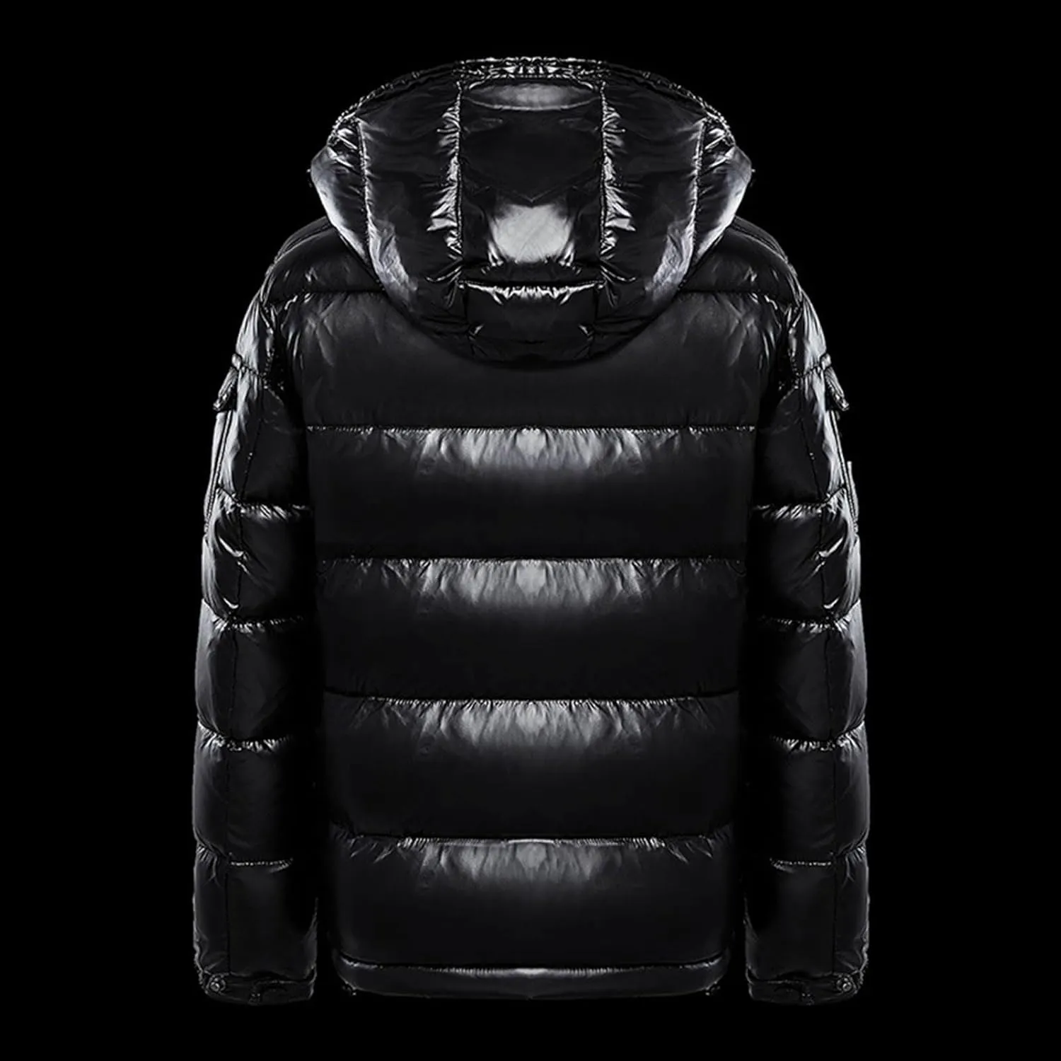 Mens Shiny Puffer Jacket Hooded Down Quilted Insulated Jacket Zip up Padded Coat Glossy Winter Coat Warm Outwear