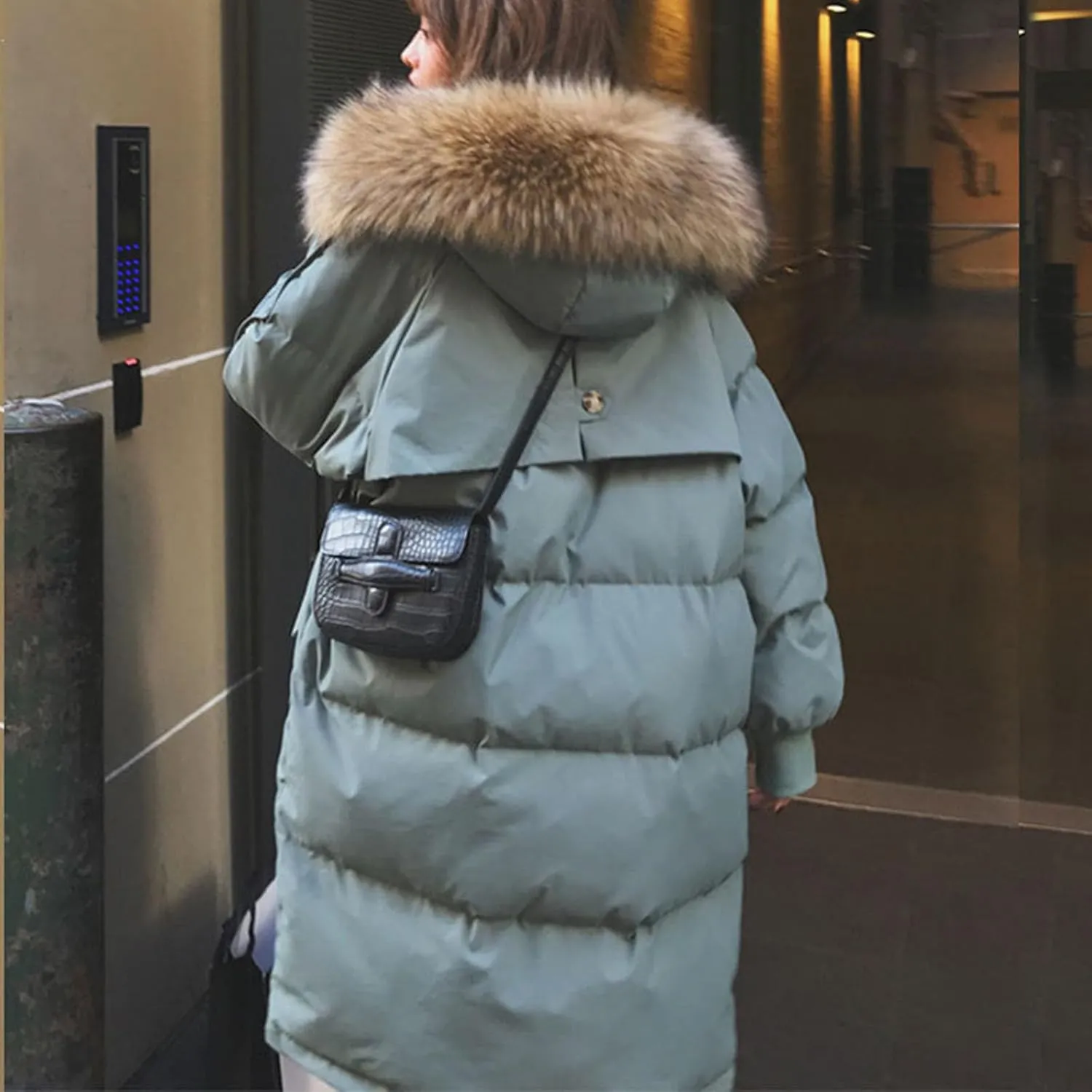 Winter Jacket For Women Puffer Coat With Fur Hood Long Down Jackets Warm Padded Parka Outerwear With Pockets 2024