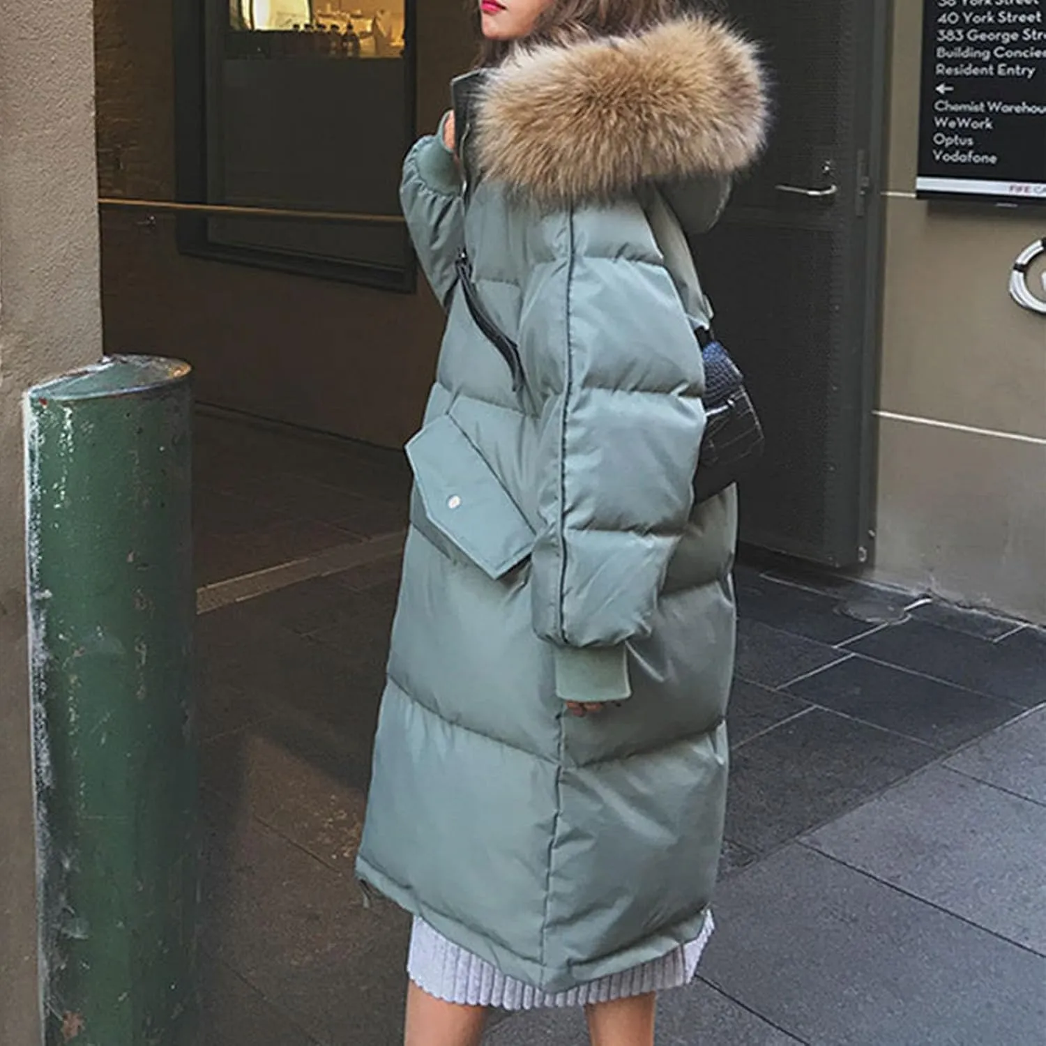 Winter Jacket For Women Puffer Coat With Fur Hood Long Down Jackets Warm Padded Parka Outerwear With Pockets 2024