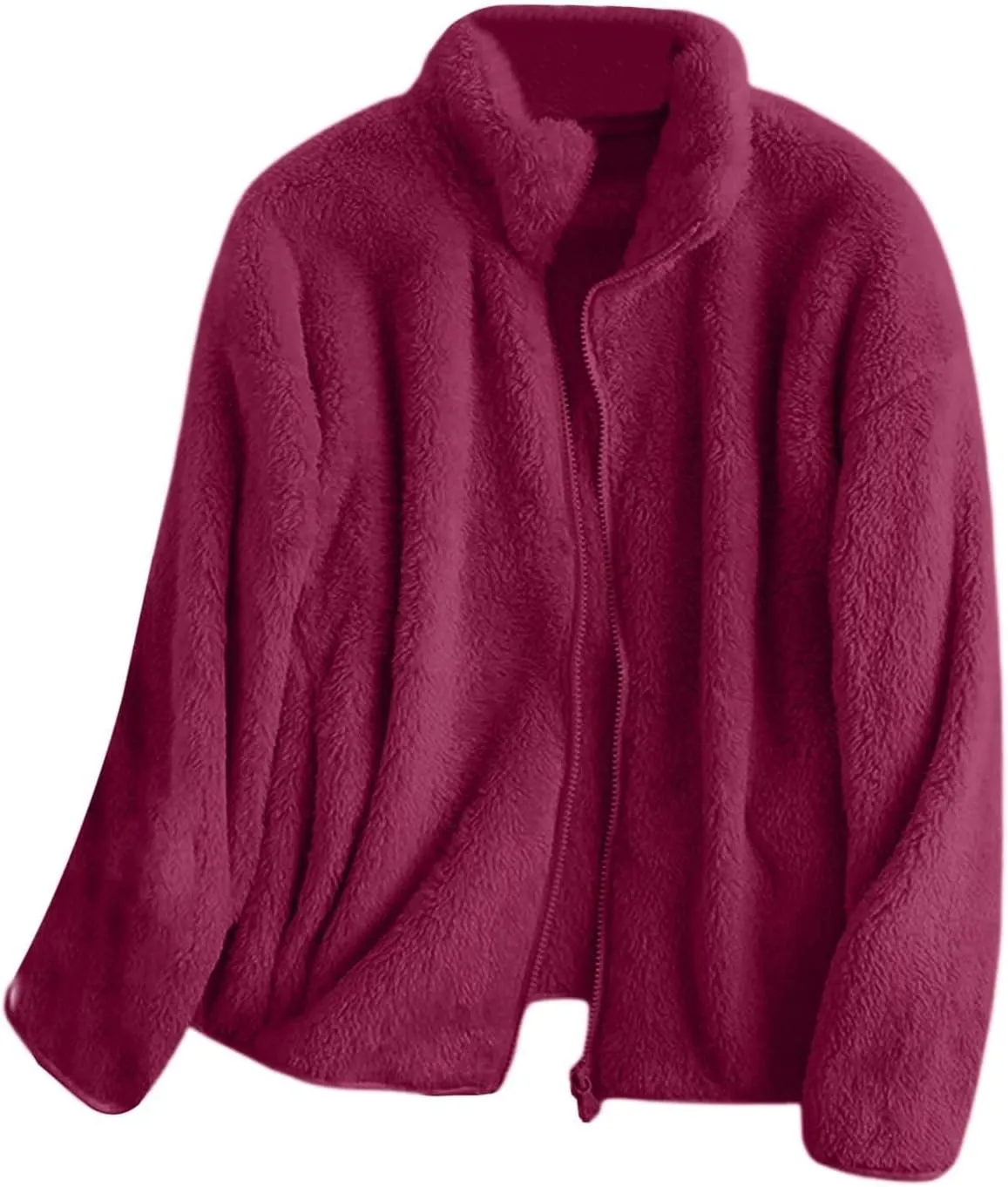 Women Winter Polar Fleece Jacket 2024 Sherpa Lined Plus Size Warm Cardigans Jackets Full Zip Stand Collar Fashion Outwear