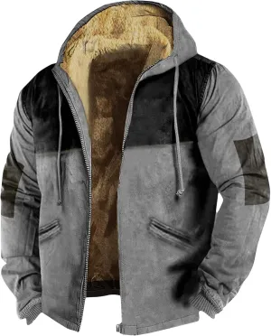 Ymosrh Chamarra Para Hombre Fleece Hooded Jacket Lightweight Full Zip Winter Outdoor Coat For Hiking Camping Jackets
